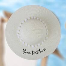 [Customized] 1 Piece Customized Embroidered Wide Brim Sun Hat, Summer Travel Wear Sun Protection - Multicolor - View 8