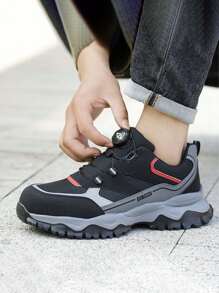 1 paire de chaussures de sécurité pour hommes avec embout en acier, chaussures de travail pour femmes, chaussures de sécurité pour hommes avec embout en acier, chaussures de sécurité pour femmes, chaussures de travail pour hommes avec semelle coussinée anti-perforation et anti-écrasement, respirantes, pour l'été, avec tige en maille premium, chaussures de sécurité noires pour la construction, la randonnée, le travail extérieur, confortables, cadeau parfait, semelle en EVA légère, bottes de travail