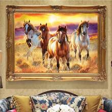 LaoJieYuan 2025 New Style Animal Horses Pre-Printed Cross Stitch Set DIY Embroidery Threads Craft Needlework Sewing Handmade Design Different Wholesale - Need to Embroider Yourself-frame Not Included - View 8