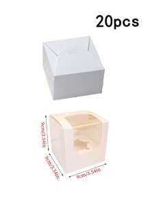 10pcs/20pcs/30pcs Paper Cupcake Boxes, Single Cupcake Containers, Portable Cupcake Stands, Suitable For Bakeries, Weddings, Parties, Gifts