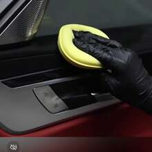 5件/12件汽车美容加厚压边打蜡海绵擦拭圆形手工漆面打蜡镀膜抛光保养工具 - 黃 - 查看 2