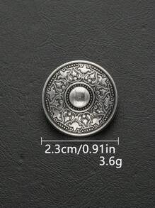 Set de 8 piezas/paquete de botones grandes y redondos con textura vintage y diseño de tótem, adecuados para uniformes, ropa especial, decoración, camisas, suéteres, trajes, abrigos, chaquetas, botones de metal, accesorios de costura DIY de artesanía