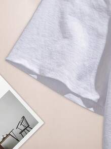 Customized T-Shirts, Women's Loose Shoulder T-Shirts, Comfortable, Customize A Favorite Photo, High-Definition Photos Of Family/Couples/Anime Scenery,1pc - White - View 6