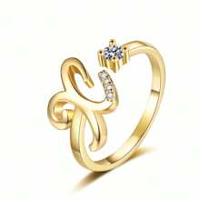 Juego de 26 anillos con letras del alfabeto inglés, joyería de anillos versátiles y ajustables de extremo abierto, regalo ideal para vacaciones