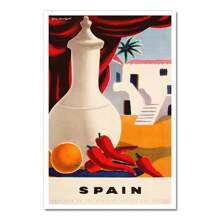 1pc Wall Arts Posters Frameless Spain Madrid San Sebastain Travel Canvas Painting Vintage Wall Kraft Posters Coated Wall Stickers Home Decorative Pictures Gift Pop - Multicolor - View 26