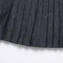 ZEVITY Casual Pleated Denim Mini Skorts For Summer
