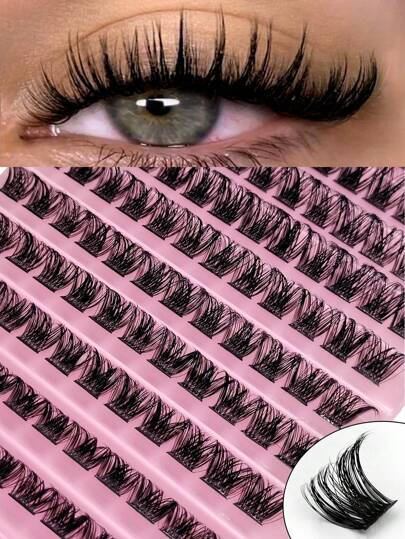 Rikuaild 120PCS D Curl DIY Lash Clusters For Individual Lashes Volume Eyelashes Long-Lasting​ Eyelash Extensions Thick Natural Looking Fake Lashes Lash Clusters, Eyelash Clusters, Individual Eyelashes, Lashes, Fake Lashes
