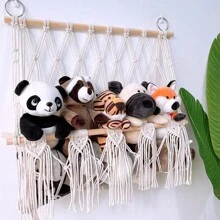 Stuffed Animal Storage Hammock Hanging Net Toy Organizer For Kids Playroom Macrame Stuffed Animal Display Plush Toy Holder Nursery Bedroom Decor