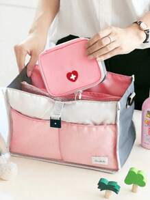 1 件迷你户外急救包，尼龙医疗储物袋，旅行便携式药品整理器应急包急救包，双拉链方便药丸口袋，适用于旅行家用药袋药品储物袋