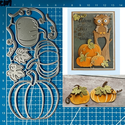 1pc, Halloween Pumpkin Metal Die Cuts, Halloween Pumpkin Metal Cutting Dies Cut Stencils Card Paper Craft DIY Template Metal Cutting Dies Album Embossing Paper Dies For Card Making Scrapbooking DIY Decor Supplies