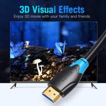 VENTION 4K  2.0 Cable,3D Visual Effects,Supports HDR,ARC,PVC Black HD Cable Compatible With LCD Monitor, Projector, Laptop, Game Box, TV Box