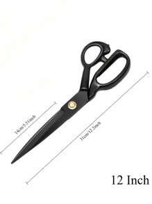 专业 8/10/12 英寸重型缝纫剪刀 - 高碳钢，符合人体工程学的手柄，非常适合切割人造皮革和织物 - 非常适合家庭、办公室和时装设计师
