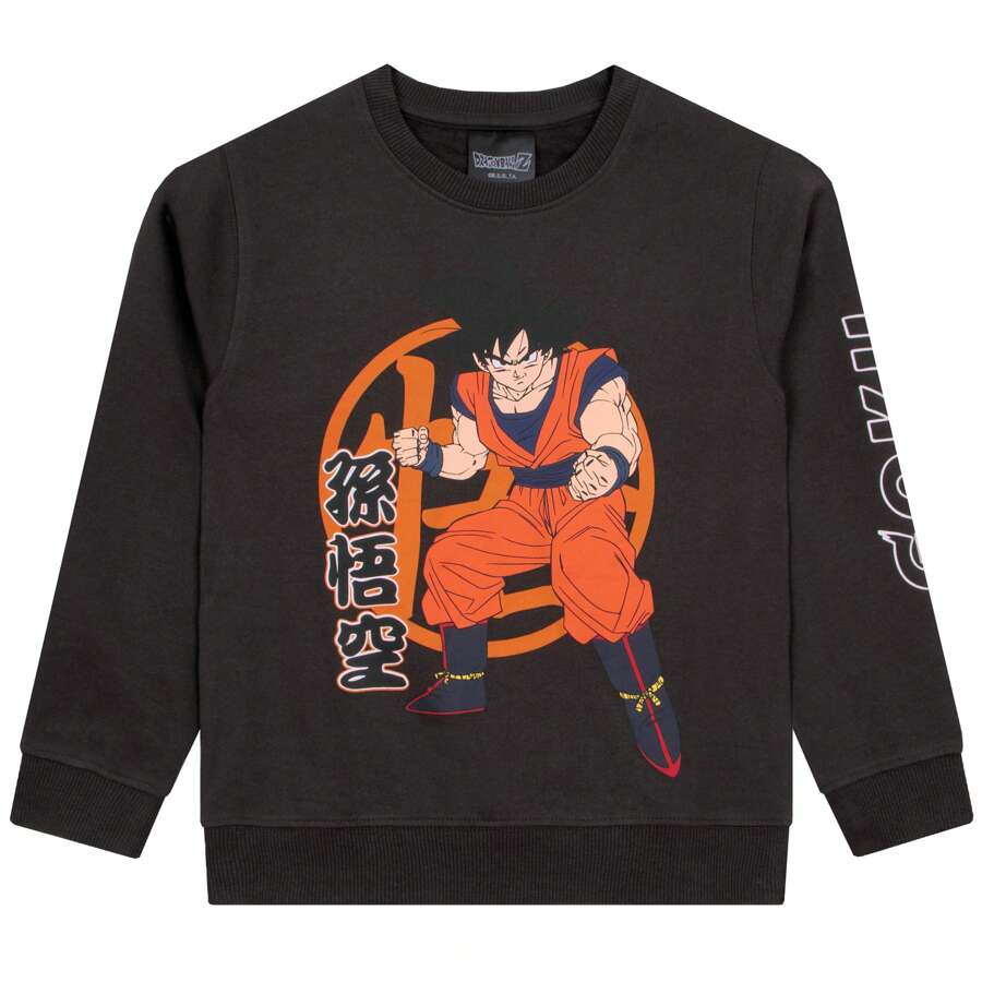 Dragon Ball Z Boys Sweatshirt | Goku Long Sleeve Anime Jumper | Boys Clothes |  Cotton Jumpers For Kids - Grey - View 1