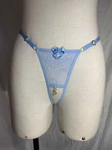 Thong Panties Pendant In Opening Panties In Women's Thongs Sexy Lace Lingerie Sensual Intimate Fashion - 淺藍色 - 查看 6