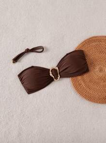 مثبت البيكيني للسيدات بحزام متصل في الرقبة، قابل للإزالة لارتداء البحر والإجازات والصيف