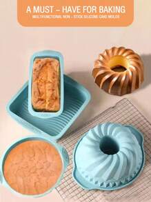 4 peças/Conjunto 4 Estilos Conjunto de Formas de Silicone para Assar Bolos, Formas de Bolo de Silicone Antiadesivas e Resistentes ao Calor Adequadas para Vários Fornos, Formas de Assar Essenciais para Cozinha de Restaurante, Jogo de Formas de Silicone para Assar Bolos, Resistente ao Calor, Assadeira, Bolo, Frigideira, Torrada, Forma, Cozinha de Assar, Muffin