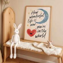 1buc Fără încadrare Cât de minunată este viața de pepinieră Poster din pânză de perete Imprimare artistică Maximalist Moon Heart Copii Copii Copii Decor Pictură pentru cămin, cameră de joacă, decorațiuni moderne pentru casă, cadou pentru baby shower - Multicolor - Vizualizare 1