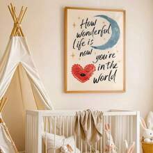 1buc Fără încadrare Cât de minunată este viața de pepinieră Poster din pânză de perete Imprimare artistică Maximalist Moon Heart Copii Copii Copii Decor Pictură pentru cămin, cameră de joacă, decorațiuni moderne pentru casă, cadou pentru baby shower - Multicolor - Vizualizare 3