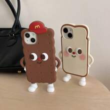 Sanrio Funny Phone Case,Ugly Phone Case Cartoon Cute Stereoscopic Cookie Bread With Support Small Feet Stereoscopic Silicone Phone Case Compatible With Iphone 12/13pro/14promax/15/16 PROMAX(Single Phone Case, No Other Accessories,Some Lenses Are Not Fully Included) Waterproof Shockproof Anti-Fall Scratch Resistant