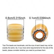 10pcs 8mm Colorful Cylindrical Beads Glass Thousand Flower Beads For Jewelry Making, Bracelets, Necklaces DIY - Craft Accessories