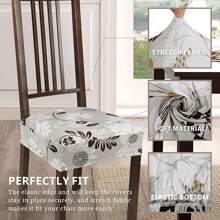 1/2/4/6pcs Elastic Printed Seat Cushion Covers For Chairs, Hotel/Home Use