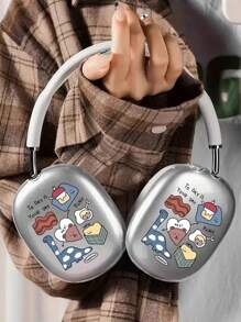 1pc Colorful Cartoon Dinosaur Protective Case Compatible With Apple Max, Lightweight Silicone Full Coverage Soft Shell (Earphones Not Included) - Clear - View 3