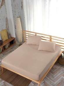 2/3 件套柔和色彩床笠和枕套 | 所有尺码 | 所有颜色 | 1 件床笠 2 件枕套 | 床笠套装 100*200 160x200 180x200 枕套 50*70 - 米色 - 查看 1