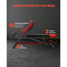 Roman Chair Hyperextension Bench, Multi-Functional Weight Bench For Full Body Workout, 660 Lbs Adjustable Extension Equipment For Back Arm Core Ab Workout, Sit Up Exercise Machine For Home Gym - Black+Red, 660 Lbs Load Capacity - View 4