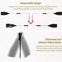 1 Pair Adjustable Aluminum Alloy Kayak Paddles, Beach Essentials, Beach Accessories, Pool Float - Black - View 5