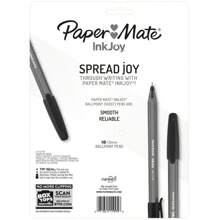 Paper Mate Ink Joy 100ST 18pk Ballpoint Pens 1.00mm Medium Tip Multicolored: Quick Drying, Pocket Clip, 18 Count - 1 - 查看 3