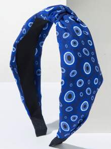 Bandana de Moda Coreana com Estampa de Olho de Demônio em Tecido, Acessório de Cabelo Versátil Minimalista com Coroa Alta Personalizada para Mulheres, Faixa de Cabelo, Tiara