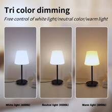 1 pieza Lámpara de mesa estilo crema moderna y creativa, lámpara de escritorio LED regulable de triple color alimentada por USB adecuada para oficina, sala de estudio, dormitorio, sala de estar, dormitorio, regalo personalizado - Modelo enchufable de tres colores - Ver 7