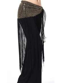 亮片腰链女肚皮舞腰巾灵动长款流苏三角带腰巾舞蹈专业舞台腰饰舒适贴身舞蹈领腰带