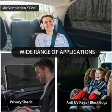 Car Window Shades For Baby - 2 Packs Sun Shade Blocker, Breathable Mesh Car Rear Side Window Shade Sunshade For SUV, UV Protection For Baby Family Pet, Mosquito Bug Net Car Window Screens For Camping - Black - View 12