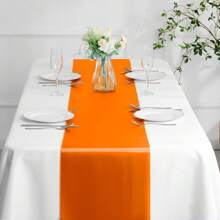 12pcs/1pc Smooth And Elegant Satin Tablecloth, Suitable For Parties, Birthdays, Weddings, Hospitality, Home, Kitchen, Chair Sash Decoration