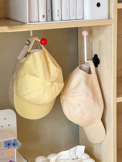 1pc Bathroom Accessories Storage Holder Hook For Hats, Hair Ties, Hair Clips, Scrunchies, Wall-Mounted Organizer, Easy Installation, Durable Plastic Design, Perfect For Bedroom, Kitchen, Closet Space Organization, Multipurpose Hanger Rack