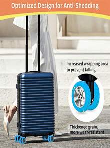 1/4/8pcs Silicone Suitcase Wheel Covers, Luggage Wheel Protection Covers, Trolley Wheel Cap Sleeves, Anti-Noise Handle Case Wheel Protectors, Travel Accessories