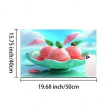 1pc Summer Refreshing Ice Pop, Ice Cream Printed Coffee Machine Drying Mat - Diatomite Printed Placemat, Kitchen Counter Pad, Kitchen Tableware Mat - Soft Diatomite Mat Suitable For Kitchen Counter, Suitable For Coffee Machines, Espresso Machines, Etc.