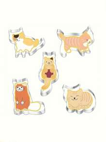 Bộ 9/5 Khuôn bánh quy hình con mèo, Khuôn bánh ngọt, Khuôn bánh quy, Dụng cụ làm bánh, Phụ kiện nhà bếp - Bạc - Xem 4