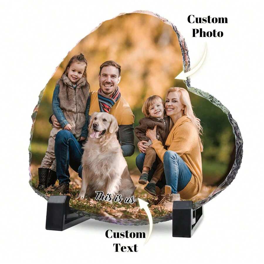Custom Rock Slate Frame - Personalized Photo Stone Frame Plaque Birthday Gifts For Mom Dad Boyfriend For Thanksgiving Xmas Mothers Fathers Day Valentine's Day 1pc Ornamental Exquisite, Stylish, High-Quality Custom, Personalized, Unique Ideal Gifts Him Her Anniversaries Valentine's Day Mother's Day Birthdays Children's Day, For Father's Day, Valentine Day, Valentine Day Decor, Multi-Functional, For Father's Day, For Graduation, For Housewarming, Slow Summer Living, Customized Crafts, Vintage