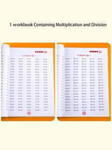 1pc Multiplication Practice Workbook: Multiplication And Division Within 99 - Practice Memorizing Multiplication Tables Math Homework (Partially Random Sent) School, Student, Stationery, Learning Supplies, Spiral Notebook, Work, School Supplies, Toys, Math, School Supplies - Multicolor - View 3