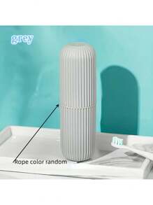 1 Pc Travel Toothbrush Set With Portable Storage Box, Rinsing Cup, And Toothpaste Holder - Alcohol-Free, Compact Design, Suitable For Oral Care