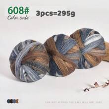 300g Ombre Rainbow Yarn Balls, Multi-Color Long Gradient Dye Wool Yarn For DIY Knitting Crafts, 3pcs/Pack