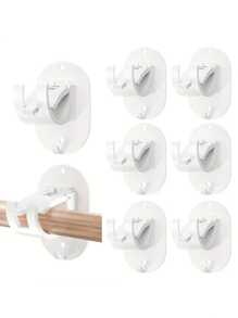 Bộ 2/4/6/8 giá đỡ thanh rèm cửa sổ không cần khoan, giá đỡ thanh rèm tự dính được nâng cấp, móc treo thanh rèm điều chỉnh không cần đinh đa năng, thích hợp cho phòng tắm, phòng ngủ, phòng khách, nhà bếp, quà tặng trang trí Giáng sinh/Halloween. - màu đen - Xem 7