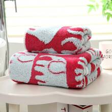 1pc Coral Fleece Bath Towel/2pcs Coral Fleece Bath Towel & Hand Towel Set, Elephant Design, Super Absorbent, Lint-Free, Soft & Skin-Friendly, Suitable For Bathroom, Face & Body, 3 Colors Available - Multicolor - View 14