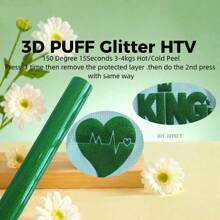 1 PIEZA Vinilo termotransferible DIY con brillo 3D PUFF