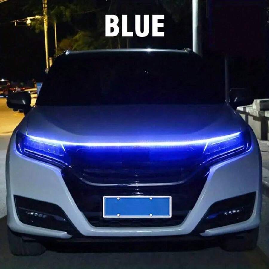 Hood Led Strip,5FT Led Strip Lights For Hood, LED Lights Flexible LED Hood Light Strip Engine Hood Guide Decorative Light Bar, Waterproof Hood Beam Light Strip - 藍色 - 查看 1
