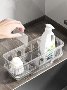 1/2pcs Sponge Stand For Kitchen Sink, Self-Draining Kitchen Sink, Tableware Sponge Organizer, With Removable Rag Rack, Bathroom Soap Dispenser Brush Holder Storage - Multicolor - View 10