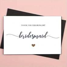 1 pieza, Tarjeta de felicitación sincera para la boda, tarjeta de felicitación para dama de honor con sobre. Palabras simples y sinceras talla grande diseño de corazón, adecuado para el lugar de la boda. La tarjeta perfecta para enviar a las damas de honor al final de la boda. Tarjeta de agradecimiento (12cm/4.7in X 17cm/6.7in)