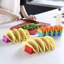 3pcs Tortilla Warmer Rack, Plastic Thin Pancake Clamp, Taco Holder, Easy Kitchen Pancake Food Rack - Multicolor - View 1